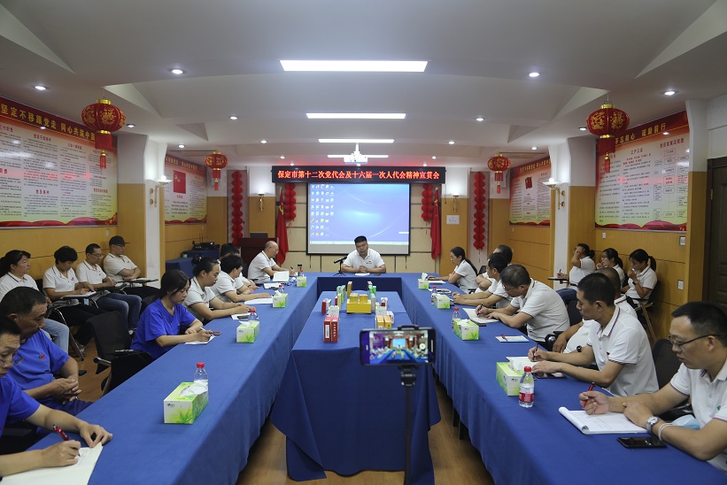 藥都制藥集團股份有限公司組織學習保定市第十二次黨代會、第十六屆人代會一次會議精神的會議